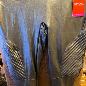 Spanx Faux Leather Moto Leggings